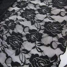 Load image into Gallery viewer, EPT005 transparent rose patterned lace velvet stretchy bell-bottom pants with flowers