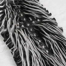 Load image into Gallery viewer, AS141 Black and White Long Hair Cat Ears Punk Hooded Scarf