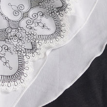 Load image into Gallery viewer, AS121 Black Thread Embroidered White Gothic Bow Tie