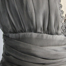 Load image into Gallery viewer, ESKT008 punk wedding branch embroidery smoky pattern sexy women silk chiffon halter dress