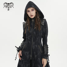Load image into Gallery viewer, CT202 Women Punk Irregular Pattern Print Long Trench Coat