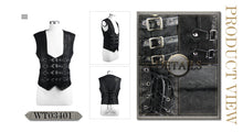 Load image into Gallery viewer, WT03401 parties wearing men black peach hearts jacquard game style punk waistcoats