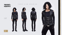 Load image into Gallery viewer, WT03401 parties wearing men black peach hearts jacquard game style punk waistcoats