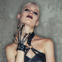 Load image into Gallery viewer, GE001 Devil fashion Ghost claw metal skull leather women glove with chains