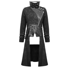 Load image into Gallery viewer, CT143 winter military uniform open collar printed punk men belted long coat with bag