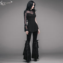 Load image into Gallery viewer, ETT003 Summer sexy ladies single flared sleeve hip covered stretchy mesh T-shirt