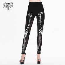 Load image into Gallery viewer, PT036 daily life style women punk knit skull marrowbone printed leggings