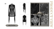 Load image into Gallery viewer, SKT096 Gothic party translucent embroidered flared sleeves sexy ladies velvet dress