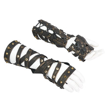 Load image into Gallery viewer, GE016 Steampunk strap leather gloves