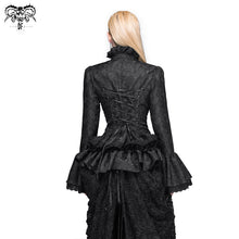 Load image into Gallery viewer, SHT01701 Women short front and long back flared sleeves Gothic black ruffled lace blouse