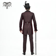 Load image into Gallery viewer, CT17402 wine Gothic men dress coat