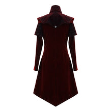 Load image into Gallery viewer, CT13402 Gorgeous gentlemen stand collar red gothic velveteen coat