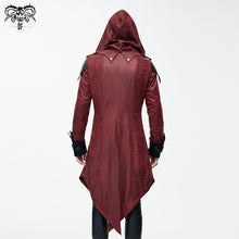 Load image into Gallery viewer, CT06902 punk handsome movie cool actor red hooded leather long coats
