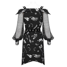 Load image into Gallery viewer, SKT140 Bone printing long sleeve long dress
