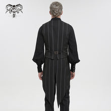 Load image into Gallery viewer, WT06601 Striped Removable Swallowtail Men's Vest