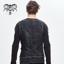 Load image into Gallery viewer, WT050 band Asymmetric punk rock men black waistcoats with pockets