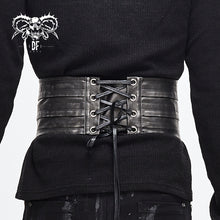 Load image into Gallery viewer, AS06101 Punk metallic armor silver lace up men leather belts