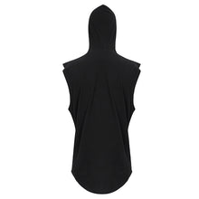 Load image into Gallery viewer, TT209 Basic style loose sleeveless punk black men hoodie