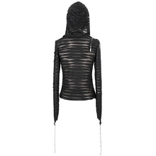 Load image into Gallery viewer, TT147 Two-wear basic hooded T-shirt with diagonal zipper