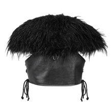 Load image into Gallery viewer, WT030 Hallowmas darkness punk men fur shawl short leather vests with loops
