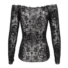 Load image into Gallery viewer, TT238 smocked off-the-shoulder T-shirt