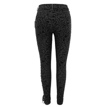 Load image into Gallery viewer, PT135 Gothic flocking patterned laced up asymmetrical side women pants