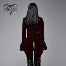 Load image into Gallery viewer, CT13302 Autumn red women gothic party Paisley jacquard velvet swallow-tailed jackets