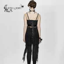 Load image into Gallery viewer, ESKT028 club versatile translucent sweep sexy ladies lace skirt with shoulder-straps