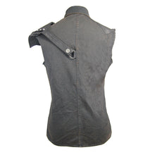 Load image into Gallery viewer, SHT02901 daily life punk rock men black sleeveless shirts with one shoulder armor