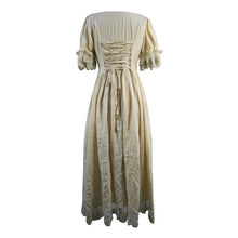 Load image into Gallery viewer, SKT077 creamy white steampunk Victoria vintage drawstring embroidered lace women long dress