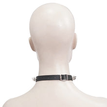 Load image into Gallery viewer, AS077 punk rock women spiked metal ring leather chocker