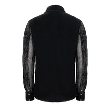 Load image into Gallery viewer, SHT063 Gothic Irregular Stripe Velvet Burnt Out Pleated Basic Style Shirts