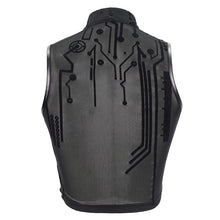 Load image into Gallery viewer, TT170 Cyberpunk Flocking Mesh Stand Collar Short T-shirt