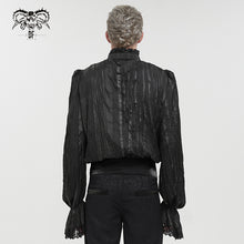 Load image into Gallery viewer, SHT092 Pleated Rubberized Gothic Men's Shirt