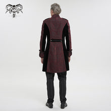 Load image into Gallery viewer, CT19902 Gothic dark pattern four-breasted black and red coat