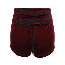 Load image into Gallery viewer, PT170 Gothic Stretch Velvet Women's High Waist Shorts