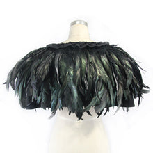 Load image into Gallery viewer, CA011 carnival accessory lace neckline feather gothic shawl for women and men