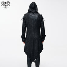 Load image into Gallery viewer, CT06901 movie actor false two pieces black hooded leather long coats for men