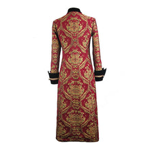 Load image into Gallery viewer, CT096 Pirate style red and gold jacquard gothic pattern men long coat