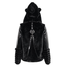 Load image into Gallery viewer, CT183 daily life wowen winter cat ear fur jacket