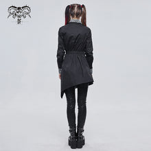 Load image into Gallery viewer, SHT07901 Black Asymmetric Belt Hip Covered blouse