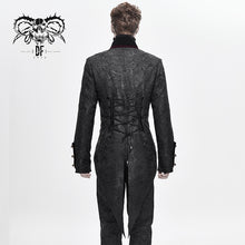 Load image into Gallery viewer, CT146 gorgeous Gothic Party jacquard floral pattern men velveteen swallowtail coat