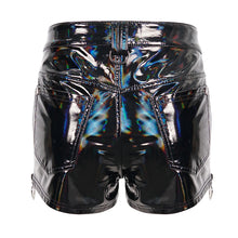 Load image into Gallery viewer, PT166 Punk iridescent Super Stretch Women's Leather Shorts