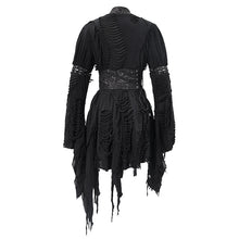 Load image into Gallery viewer, SKT106 Darkness Japanese style punk asymmetric mesh unedged women kimonos with belt
