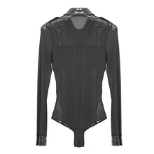 Load image into Gallery viewer, TT128 Military uniform style patent leather mesh spliced sexy ladies punk Jumpsuits