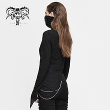 Load image into Gallery viewer, TT152 Punk black turtleneck dark pattern winter long sleeves sexy women t-shirts