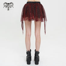 Load image into Gallery viewer, SKT15502 black and red nifty short punk skirt
