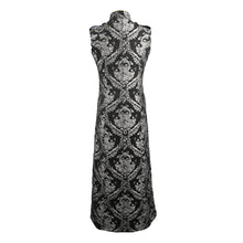 Load image into Gallery viewer, CT07402 Black and silver palace floral men long waistcoat