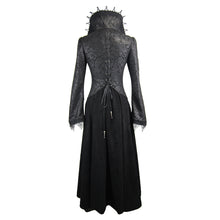 Load image into Gallery viewer, CT07301 Black floral dark pattern embroidered women dress coat