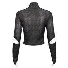 Load image into Gallery viewer, TT231 Cyberpunk black mesh Long Sleeve Women's T-Shirt